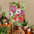 Flowers & Vines - Bright Green Stretched Canvas Wall Art