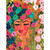 Floral Faces - Yellow and Pink Stretched Canvas Wall Art