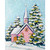Holiday - Christmas Church Stretched Canvas Wall Art
