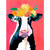 Flower Crown Cow Stretched Canvas Wall Art