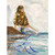 Mermaid In the Sea - Brunette Stretched Canvas Wall Art