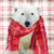 Holiday - Plaid Polar Bear Stretched Canvas Wall Art