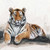 Resting Tiger Stretched Canvas Wall Art