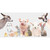 Spring Animal Babies - Gray Stretched Canvas Wall Art