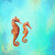 Swimming Seahorses Stretched Canvas Wall Art
