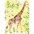 Wild Flower Giraffe Stretched Canvas Wall Art