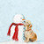 Holiday - Puppy With Snowman Stretched Canvas Wall Art