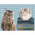 Cat Pair On Books Stretched Canvas Wall Art