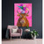 Disco Cow Stretched Canvas Wall Art
