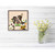Floral Bulldog Portrait Mini Framed Canvas