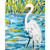 Abstract Egret Stretched Canvas Wall Art