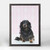Dog Collection - Doxie On Pink Mini Framed Canvas