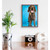 Dog Collection - Chocolate Lab On Blue Mini Framed Canvas