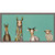 Donkey, Llama, Goat, Sheep on Teal Mini Framed Canvas