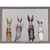 Four Bunnies On Grey Mini Framed Canvas