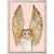Holiday - Barn Owl On Coral Mini Framed Canvas