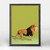 Lion on Green Mini Framed Canvas