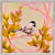Pink And Gold Chickadee Mini Framed Canvas