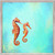 Swimming Seahorses Mini Framed Canvas