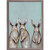 Three Standing Rabbits on Blue Mini Framed Canvas