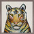Tiger On Cream Mini Framed Canvas