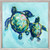 Two Turtles Swimming Mini Framed Canvas