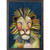 Wild Lion On Blue Mini Framed Canvas
