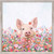 Wildflower Pig Mini Framed Canvas