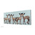 5 Dancing Fawns On Ice Blue Stretched Canvas Wall Art