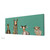 Donkey, Llama, Goat, Sheep on Teal Stretched Canvas Wall Art