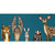 Forest Animals - Teal Stretched Canvas Wall Art