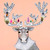 Holiday - Gingerbread Caribou Stretched Canvas Wall Art