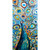 Peacock - Metallic Ocean Blue Stretched Canvas Wall Art