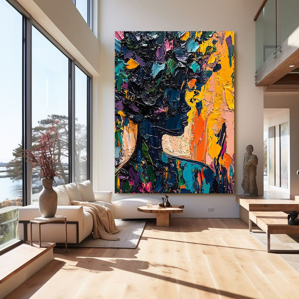 Vertical Abstract Woman Wall Art