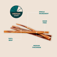 Bully Sticks Direct 12" SELECT BULLY STICKS - ODOR FREE!! (MEDIUM THICKNESS) 