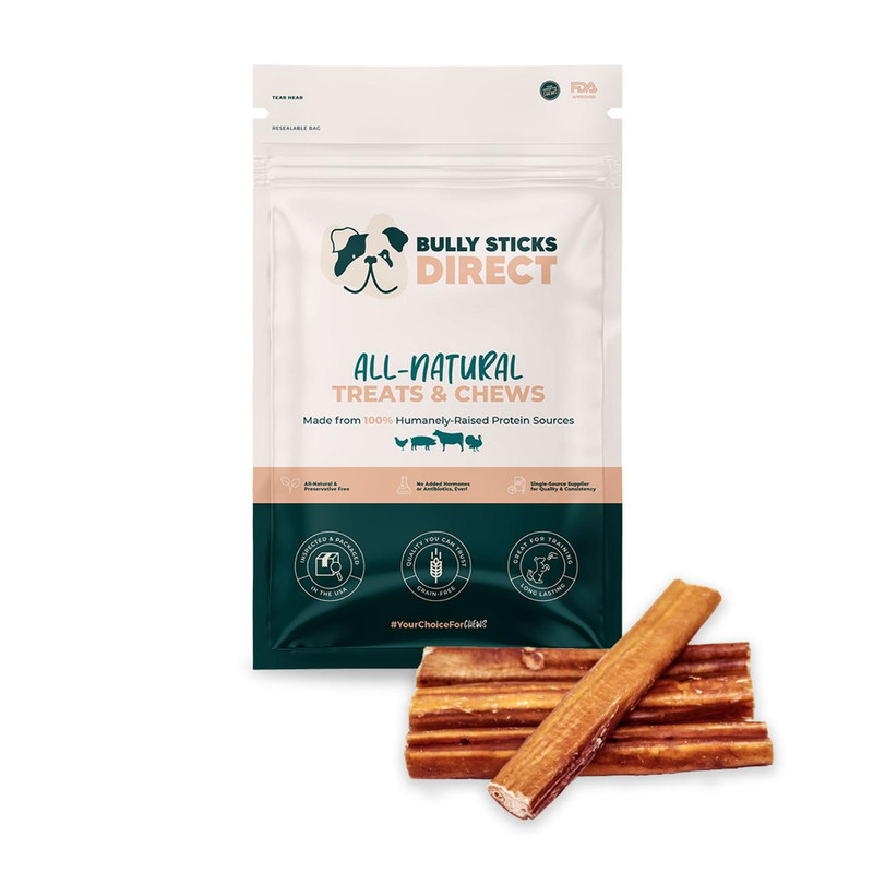 Bully Sticks Direct 6" JUMBO BULLY STICKS - ODOR FREE!! (LARGE THICKNESS) 
