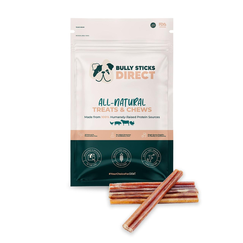 Bully Sticks Direct 6" SELECT BULLY STICKS - ODOR FREE!! (MEDIUM THICKNESS) 