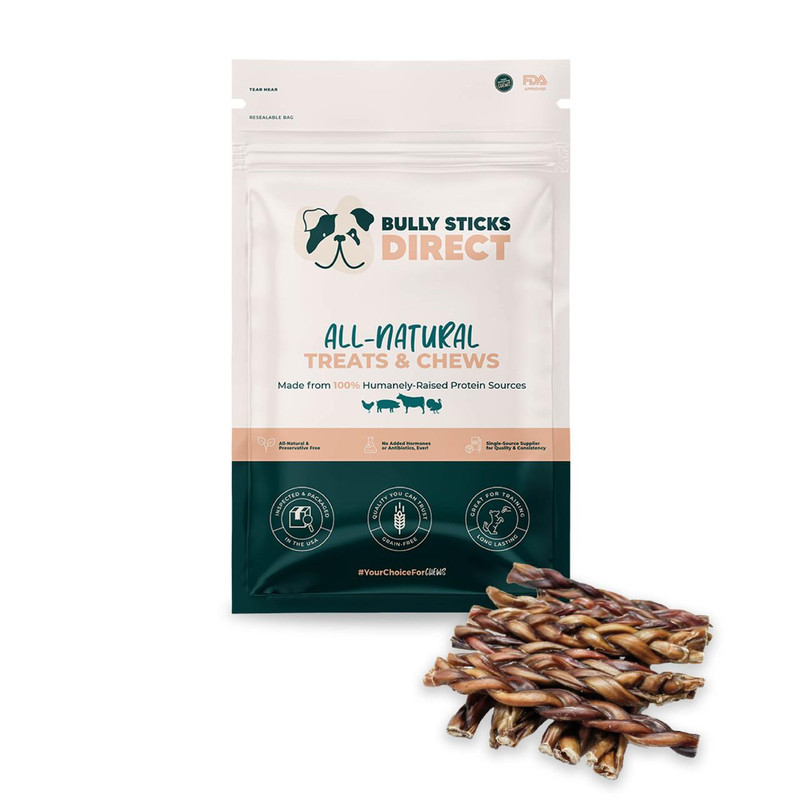 Bully Sticks Direct 8-9" BRAIDED BULLY STICKS 