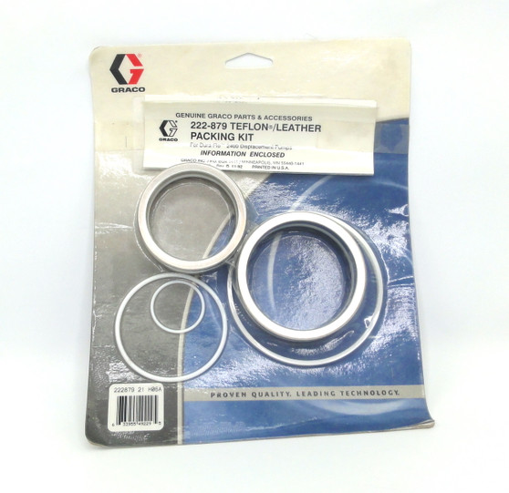 Graco 222879 / 222-879 Lower Seal Repair Kit Teflon/Leather Packing Dura-Flo 2400 Viscount II 2000 Bulldog 10:1 Stubby Pump