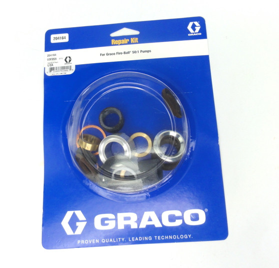 Graco 204164 / 204-164 Pump Repair Kit-Genuine OEM-For FIREBALL 45:1 and 50:1 (For Pumps 203-868, 203-869, 207-609)-In Stock