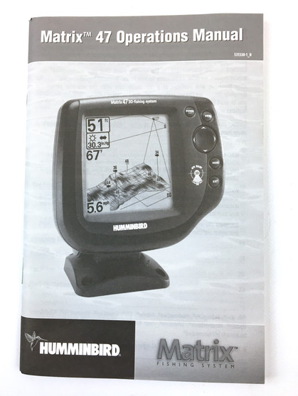 Humminbird Matrix 47 Fish Finder Owners Operation Manual-Brand New-Genuine OEM-In Stock-English & French