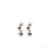 Rose Quartz dangle push back Gemstone Earrings Silver Jewellery