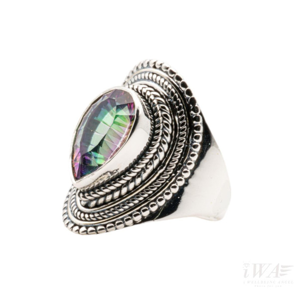 Mystic Quartz Raindrop Ring Silver Jewellery Mystic Quartz Raindrop Ring Silver Jewellery
