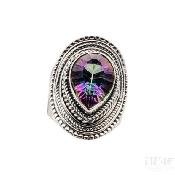Mystic Quartz Raindrop Ring Silver Jewellery Mystic Quartz Raindrop Ring Silver Jewellery