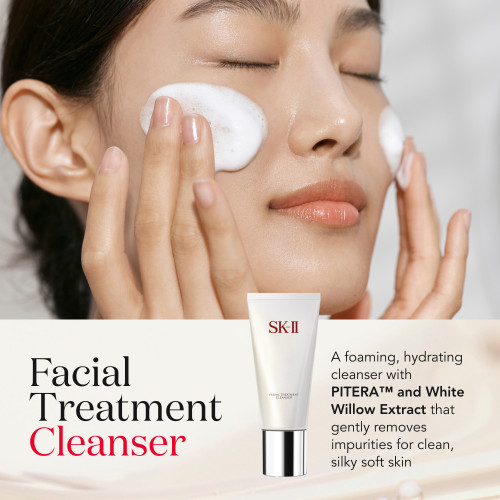 SK-II Facial Treatment Cleanser: face wash foam for clean, silky soft skin. Contains PITERA™ and White Willow Extract slider2