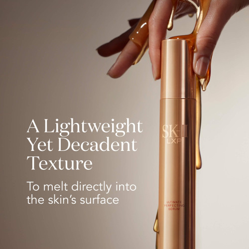 SK-II LXP Ultimate Revival Serum texture: lightweight, decadent, melts into skin