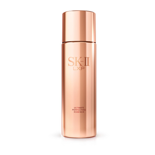 Rose-gold SK-II LXP Ultimate Revival Essence, Japanese luxury skincare for radiant and nourished skin
