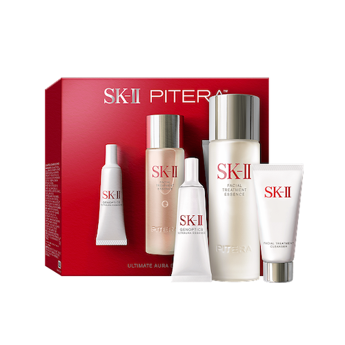 SK-II Ultimate Aura Kit with Pitera Essence, Cleanser, and GenOptics Ultraura Serum