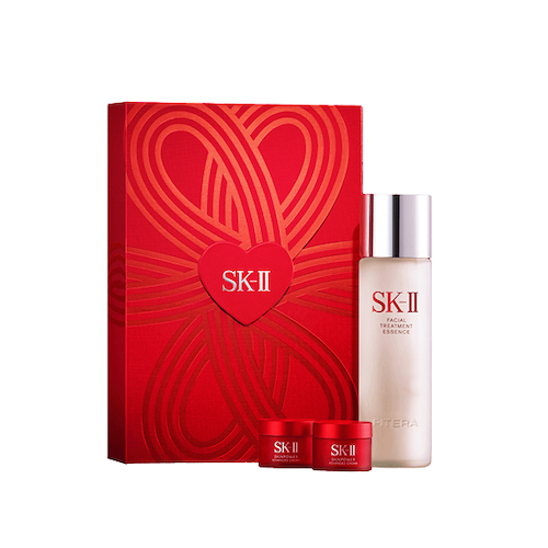 SK-II Timeless Beauty Set featuring Facial Treatment Essence and two SKINPOWER Advanced Creams, perfect for celebrating Mother’s Day
