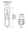Hella Bulb 2721 12V 1.2W W2x4.6d T1.5 - 2721 Technical Drawing